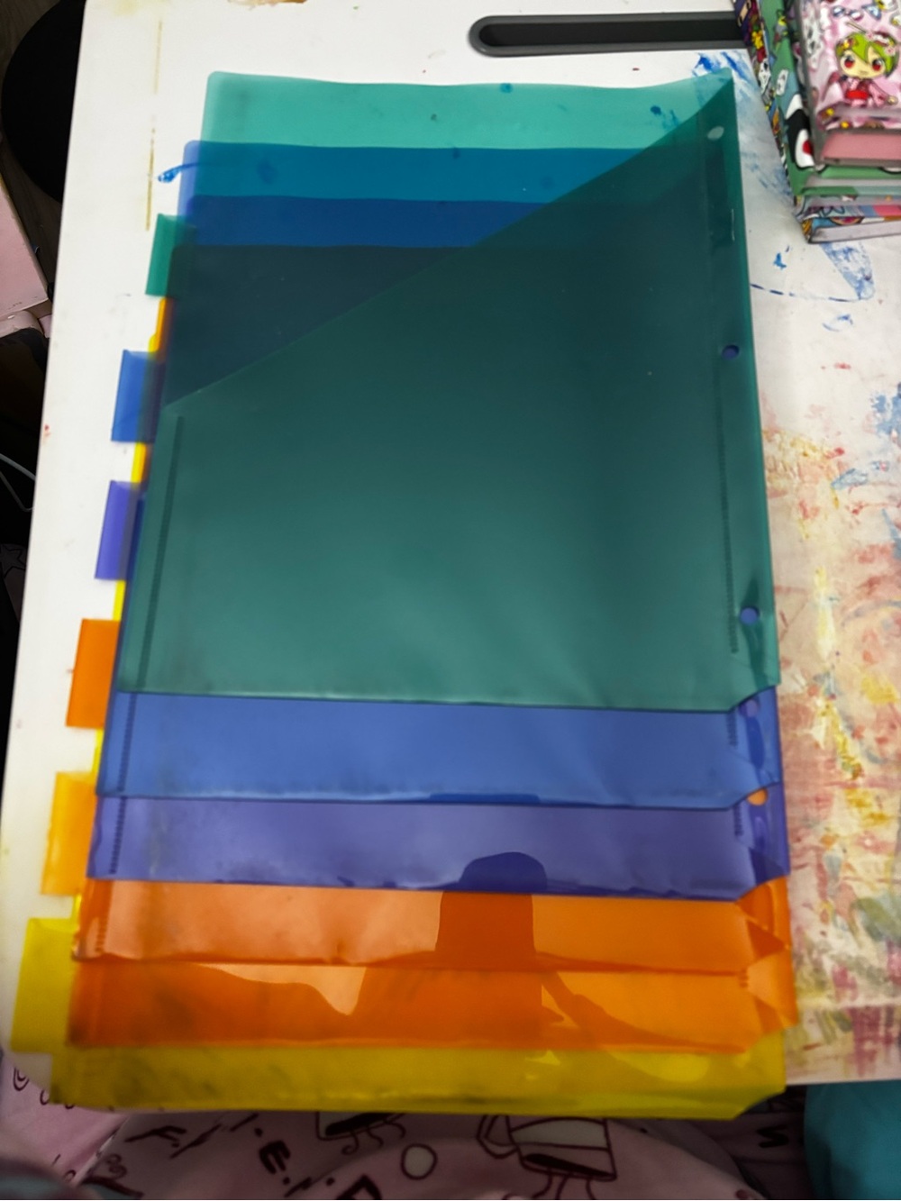 Set of Colorful Transparent Dividers for Binders - 6 colors